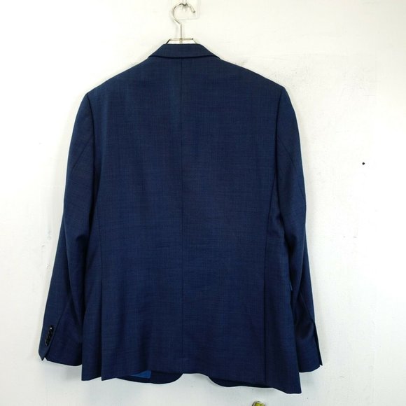 Navy Sports Coat MEDIUM Blazer Blue Suit Mens 40 Wool Slim Fit Work VINCE CAMUTO - Picture 10 of 13
